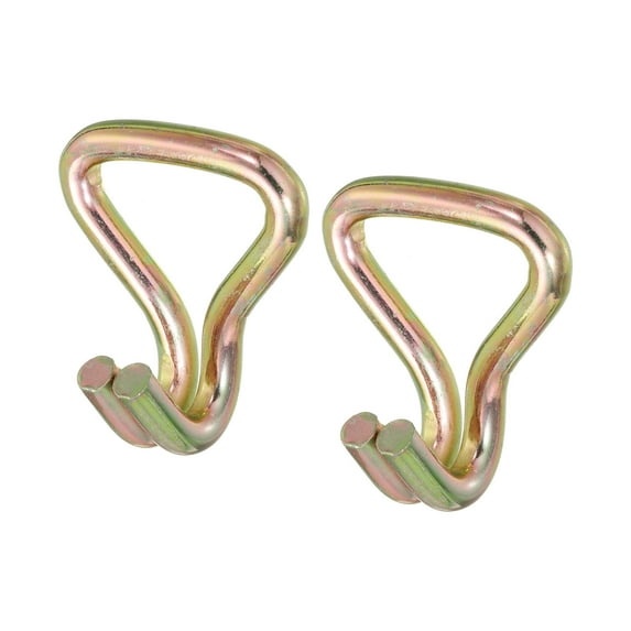 Ratchet Double J Strap Hook Load 8818 Lbs Zinc Color for 2" Tie Down Strap Webbing, 2 Pack