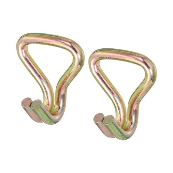 Ratchet Double J Strap Hook Load 8818 Lbs Zinc Color for 2" Tie Down Strap Webbing, 2 Pack