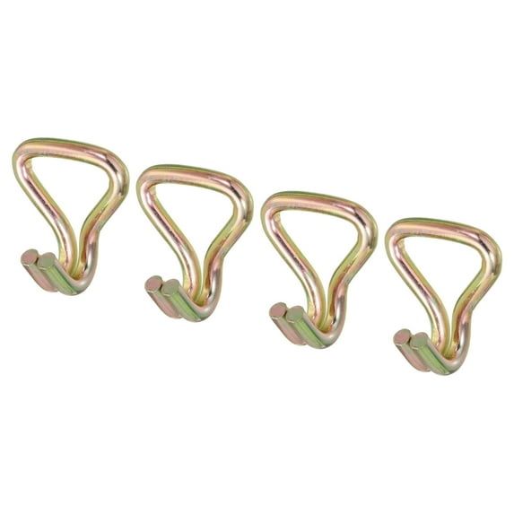 Ratchet Double J Strap Hook Load 8818 Lbs Zinc Color for 2" Tie Down Strap Webbing, 4 Pack
