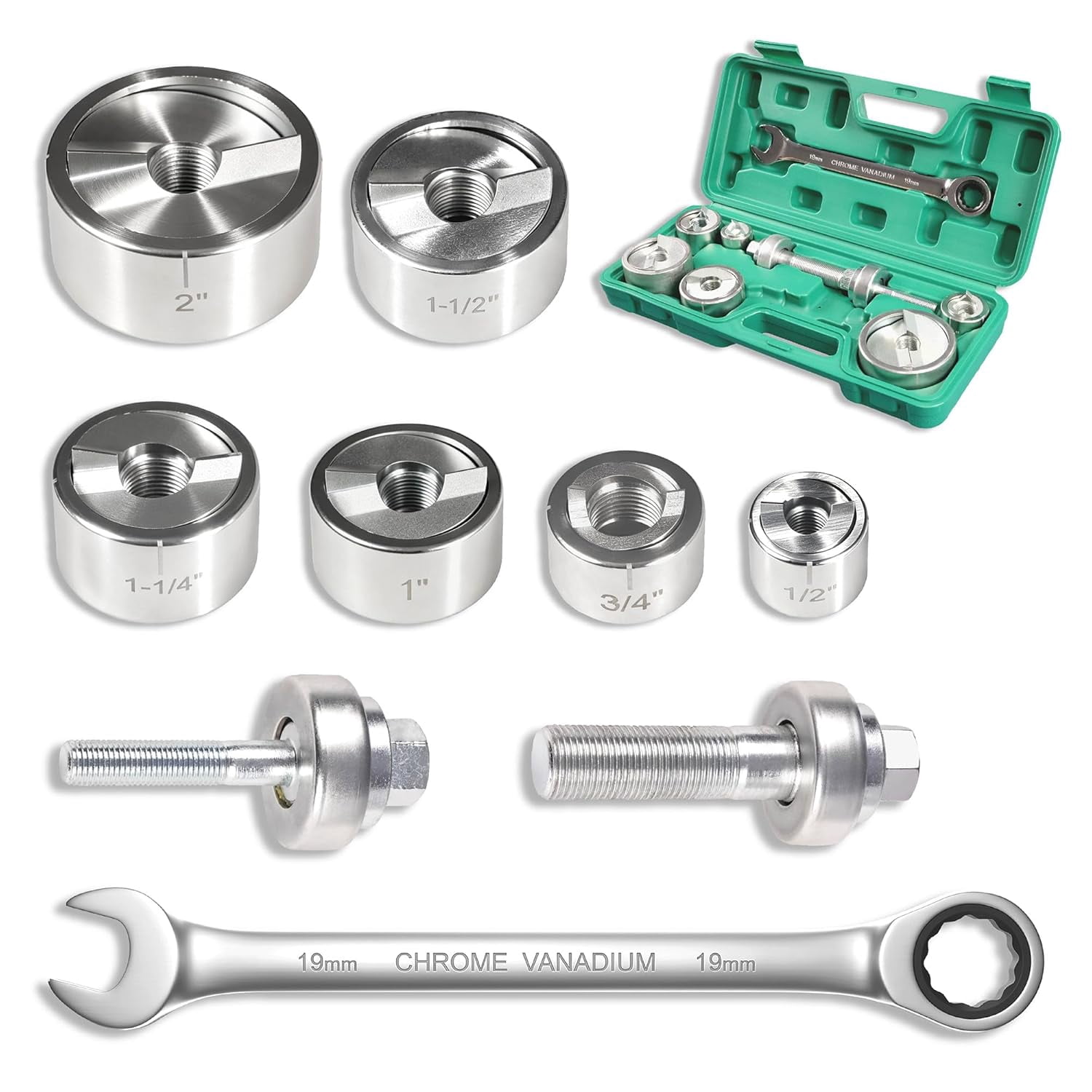 Ratchet Knockout Hole Punch Driver Kit, 1/2
