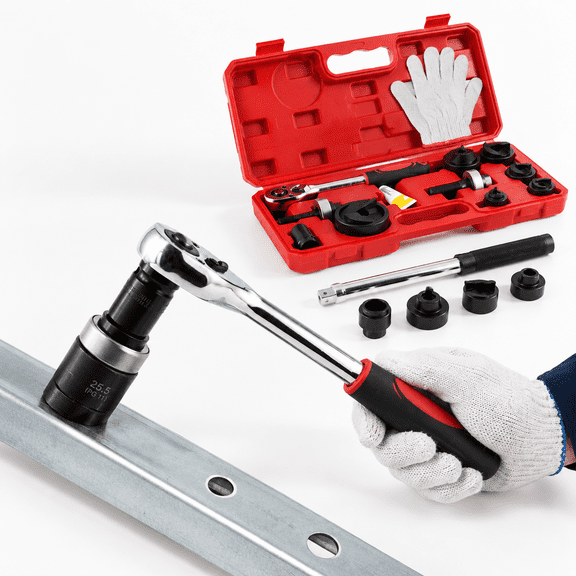 Ratchet Knockout Hole Punch Driver Kit, 1/2 to 2 Inch Slug-Buster Electrical Conduit Tool Set