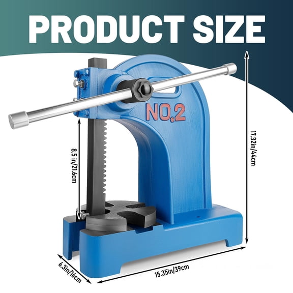 Ratchet Lever 2 Ton Arbor Press, Manual Operation Manual Press Machine, Ratchet Arbor Press for DIY Projects