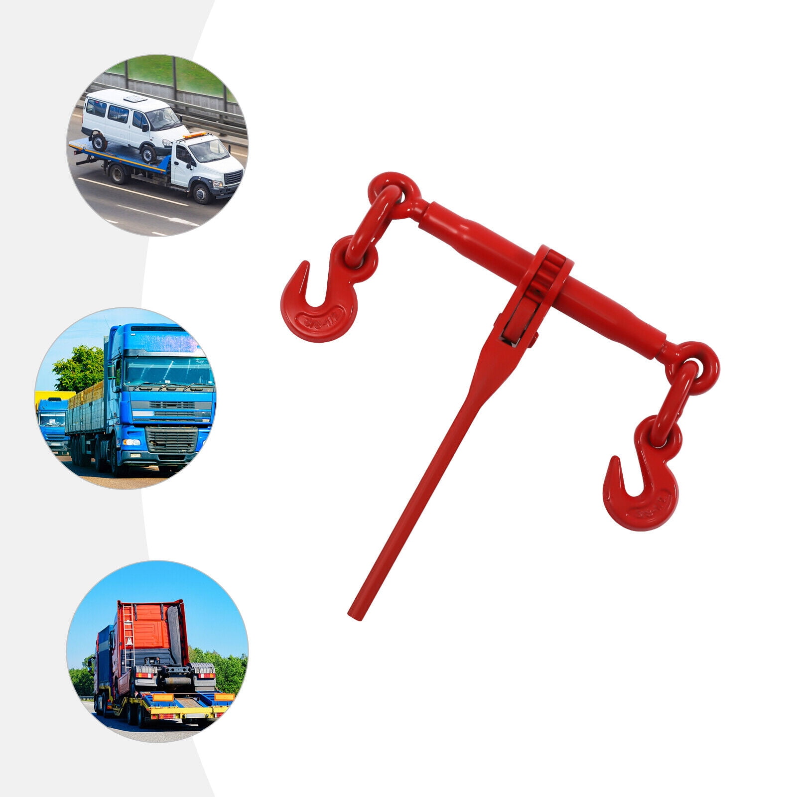 Ratchet Load Binders 3/8" 1/2" Boomer Chain Equipment Tiedown Hauling 9200lbs Red