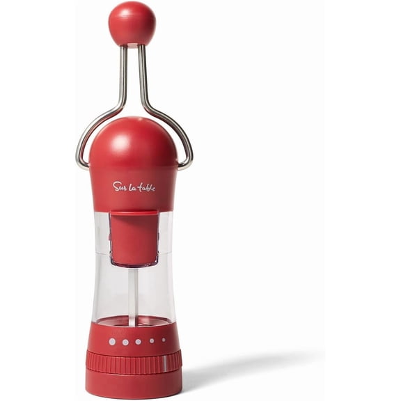 Ratchet Mill, Dark Red, Ceramic Stone Grinder for Pepper, Salt and Spices with Adjustable Coarseness