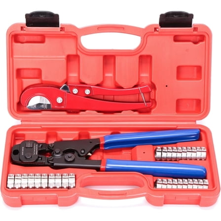 Ratchet PEX Cinch Tool with Removal Function Plumbing Tool Kit 3/8 to 1 in Clamps 20 1/2 in 10 3/4 in Clamps Pipe Cutter