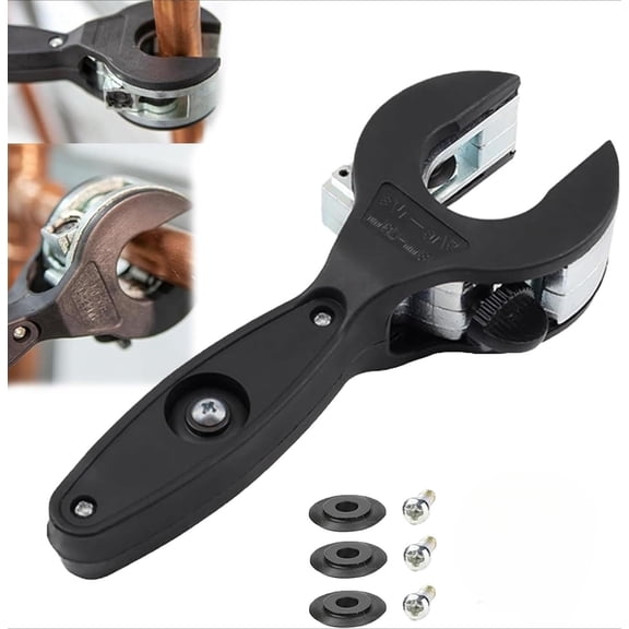 Ratchet Pipe Cutter Tool, 2 in 1 Close Quarters Tube Compact Cutters, One-Hand Fast Pipe Cutting Tool, For Cutting 5/16-1-1/8 Inch Stainless Steel Copper Aluminium