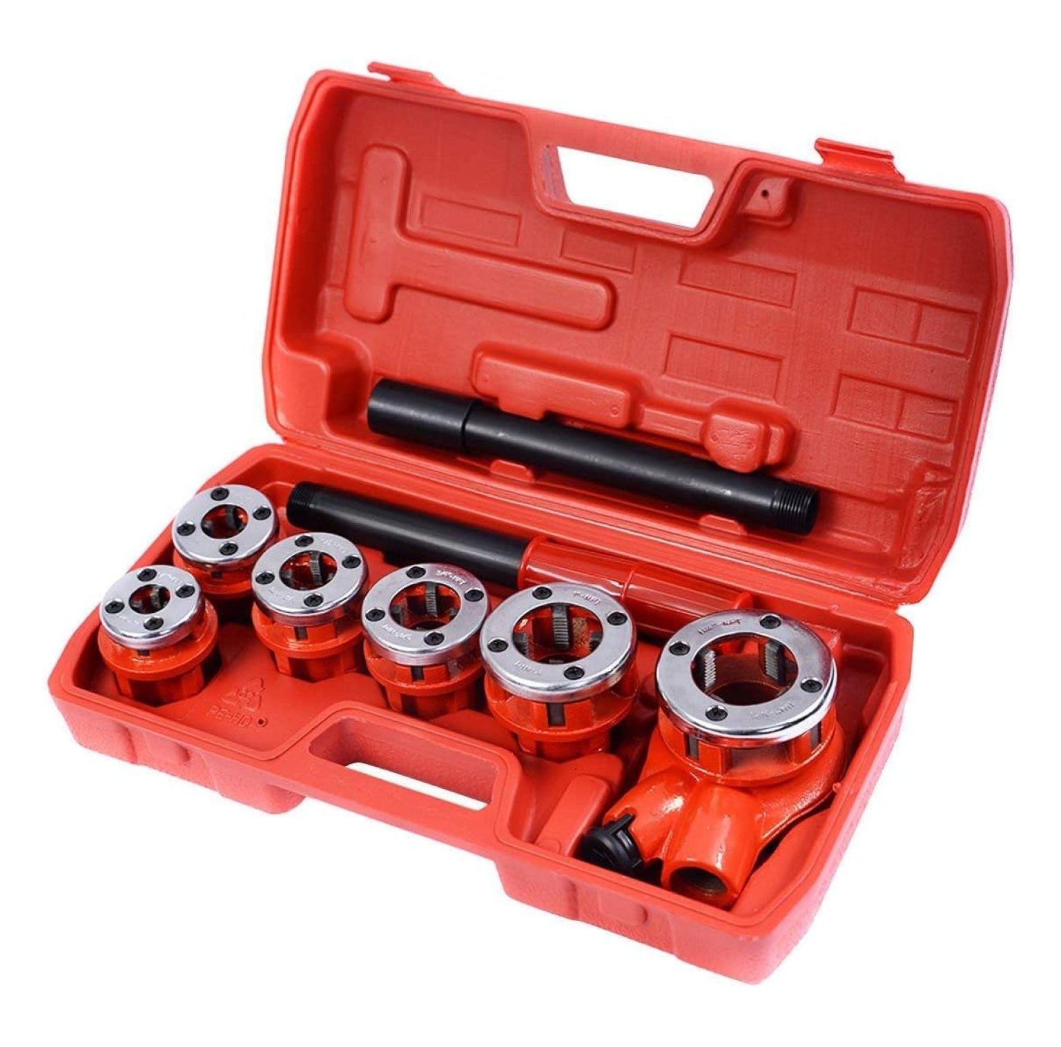 Ratchet Pipe Threader Kit Set Portable W/6 Dies and Case Gas Manual Ratcheting Pipe Threading Tool Set