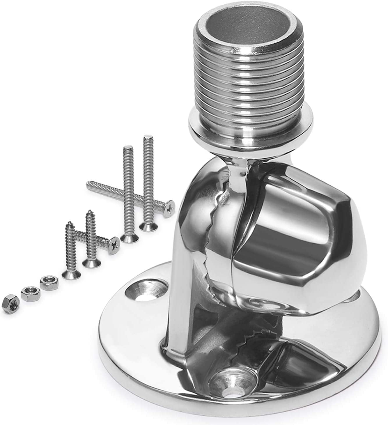 Ratchet Rail Mount, Marine VHF Antenna Mounts,316 Stainless Steel Adjustable Base Mount for Boat