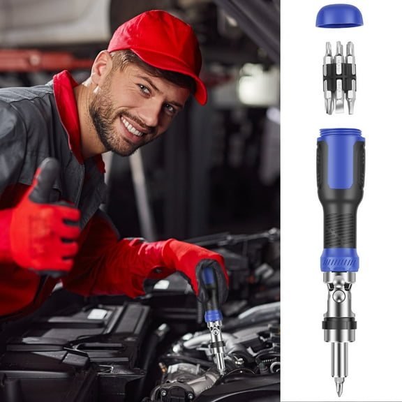Ratchet Screwdriver Set 13 in 1 Adjustable Angle Screwdriver Portable Multibit Screwdriver Tool Safe Multifunctional Screw Driver Set Chrome Vanadium Steel Screwdriver Hand Tool for Toolbox