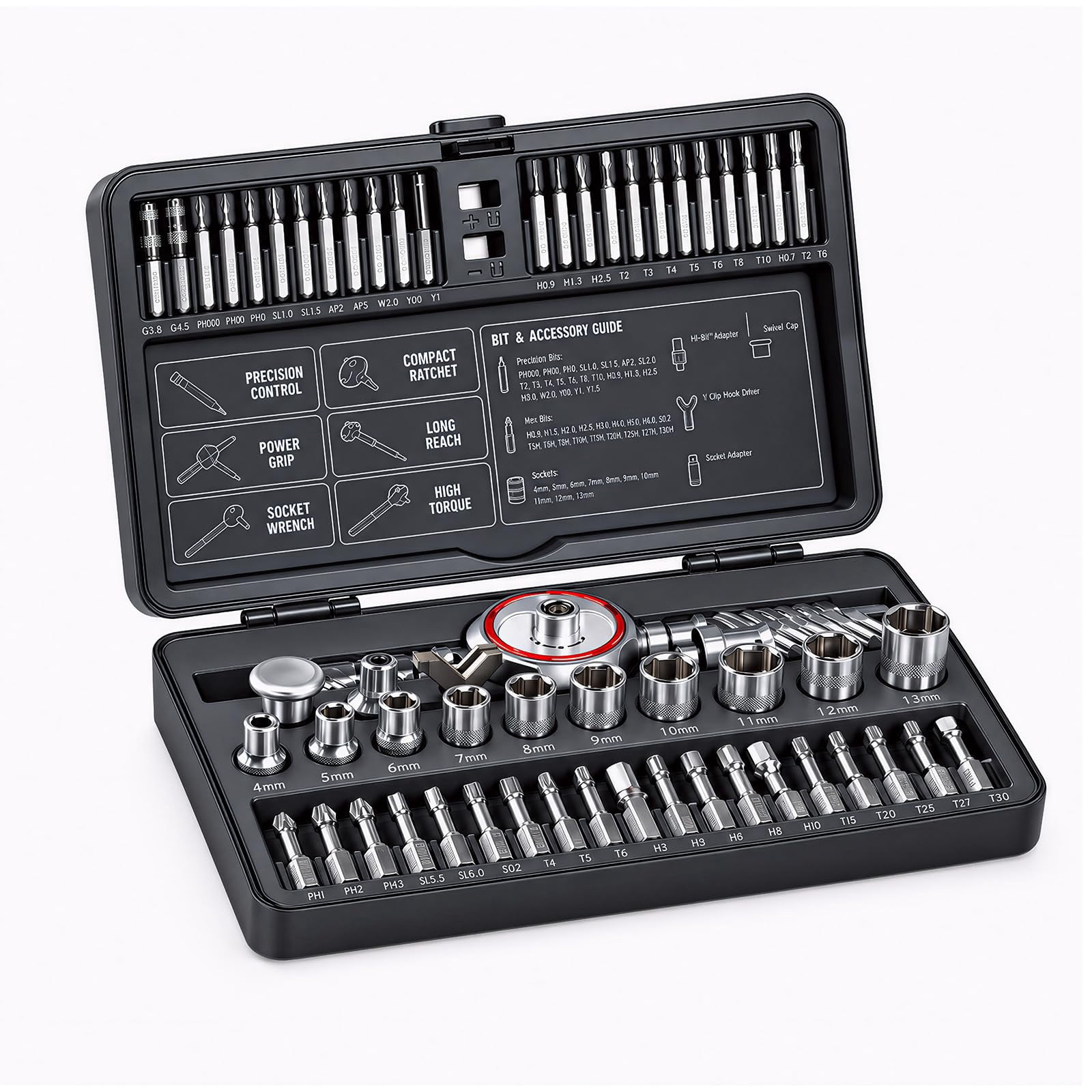 Steel Bit Tools Ratchet Screwdriver Set, magnetic Screwdriver sets, S2 Steel Bits, DIY ...