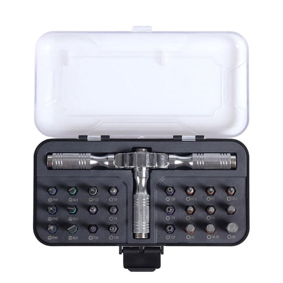 Ratchet Set Magnetic 24 in1 Precision Bits with Handle Watch Tools Kit Repair Electronics for DIY kit Ratcheting Tools 24 1 Ratchet Set Ratchet in t Set 24 Precision Small Electronics Set cgc