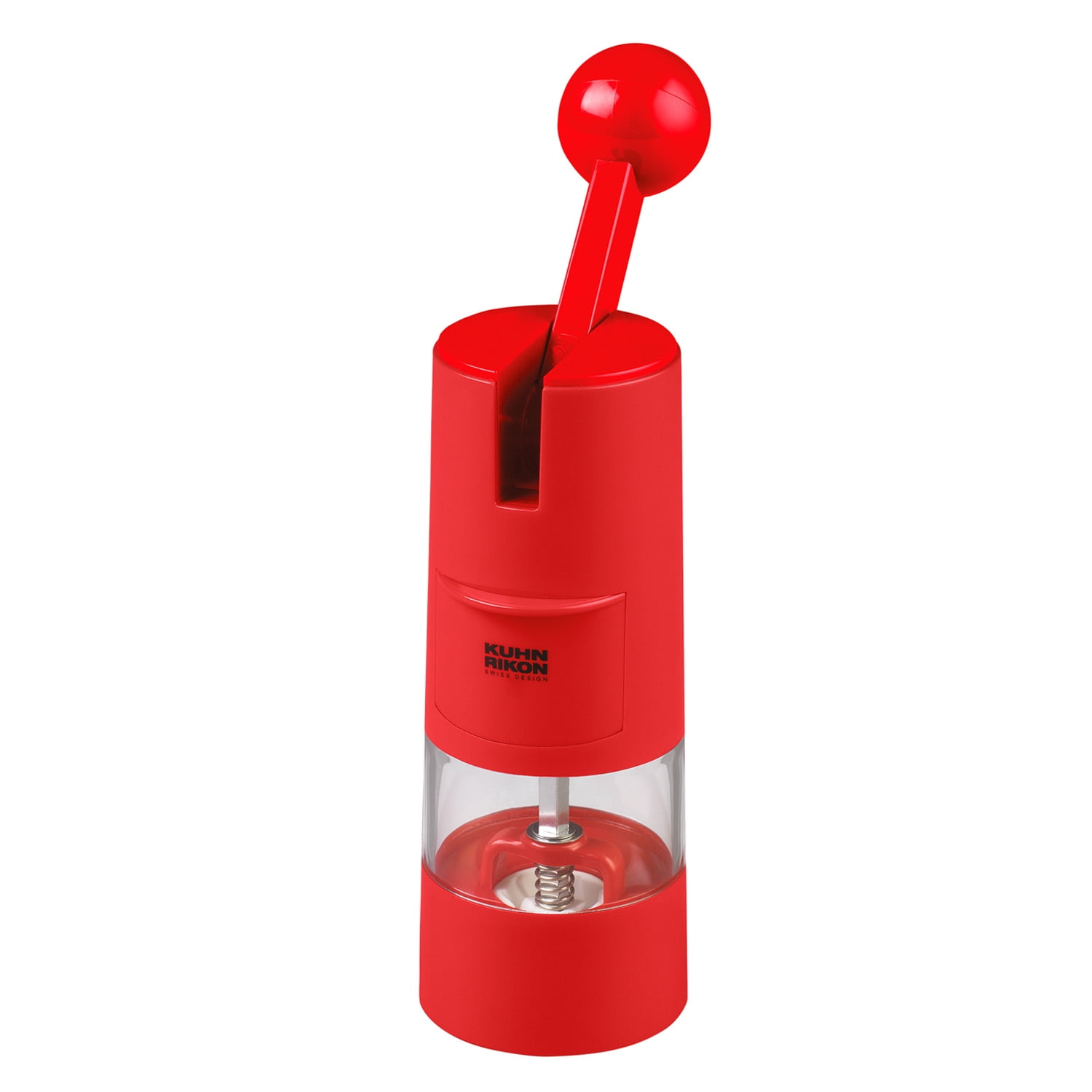 Red Plastic Ratchet Spice Grinder with Ceramic Mechanism