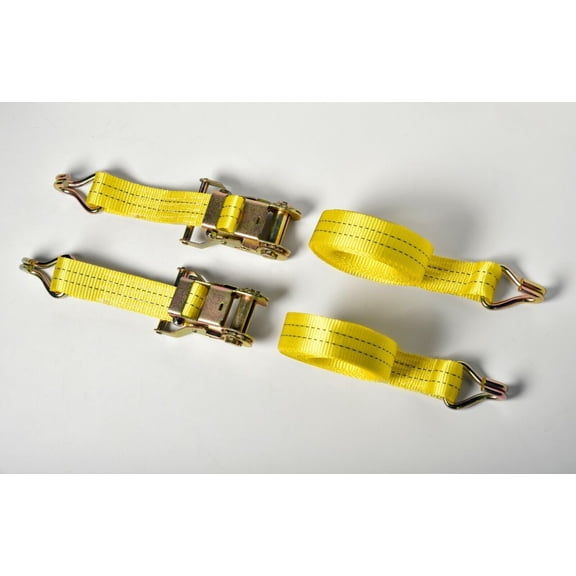 Ratchet Strap J Hook 2x 1.5"x15' 4000lb Heavy Duty Tie Down Cargo ATV UTV 1.5x15