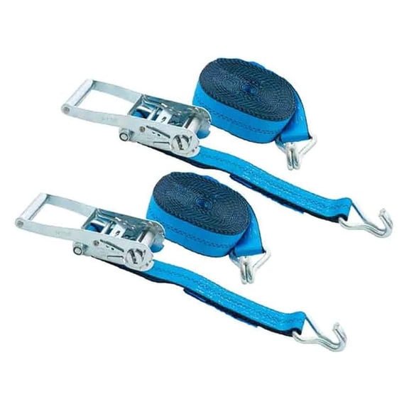 Ratchet Straps 2-Pack, 2x30ft - Heavy Duty Tie Down Straps 10,000 Lbs Capacity, Wire Hooks - Industrial, Trailer, Truck Securement