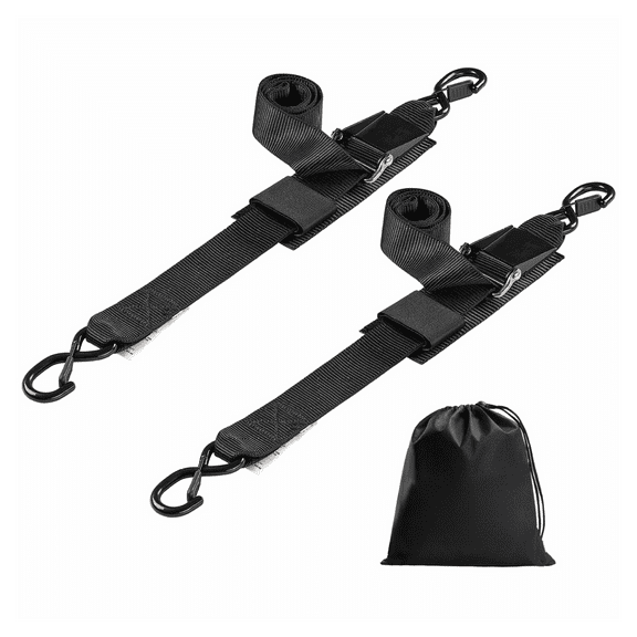 Ratchet Straps 2in x 4ft (2 Pack) - Boat Tie Downs, Heavy Duty Retractable Winch Straps, Secure Cargo Lashing with PVC Coated Hooks