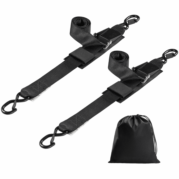 Ratchet Straps 2x4 ft (2 Pack) - Boat Tie Downs, Heavy Duty Retractable Straps, 500lbs Capacity, PVC Coated S-Hooks, Adjustable & Secure Cargo Straps