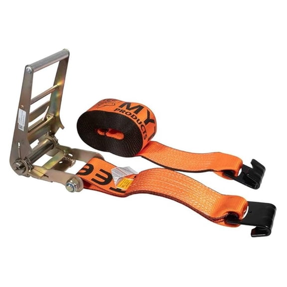 Ratchet Straps 4x30ft Heavy Duty - 6667lbs WLL Trailer Tie Down - High Abrasion Flat Hook Straps - Orange - Secure Cargo for Trucks, Trailers, Moving & Outdoor Use