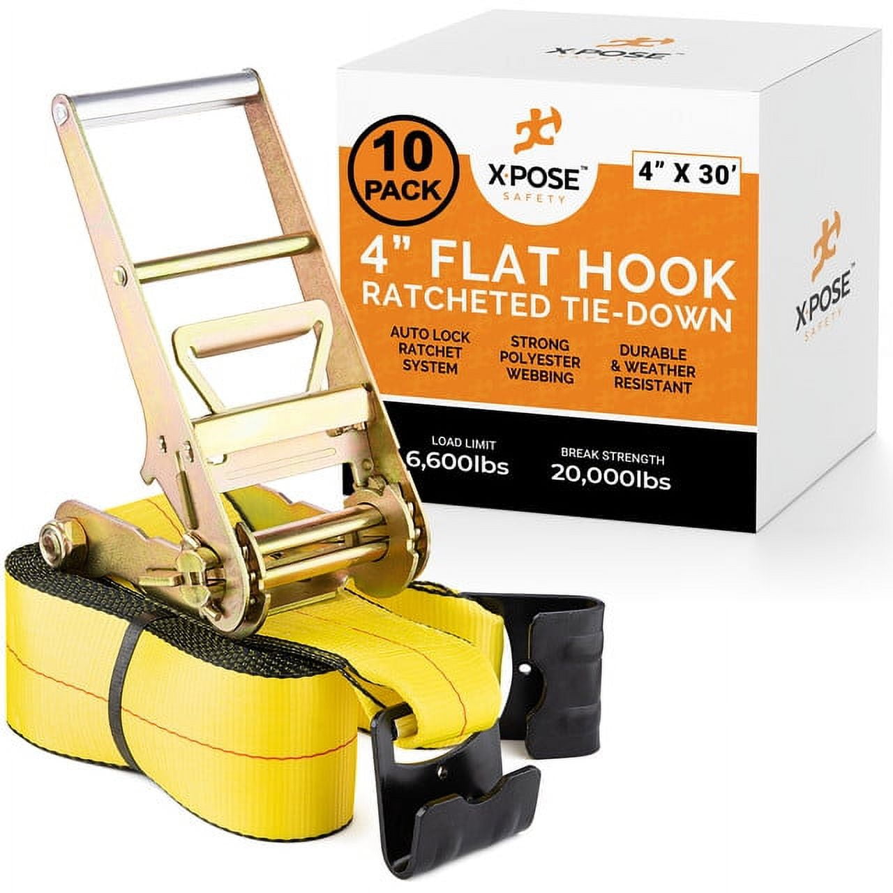 Ratchet Straps Heavy Duty 4 Inch x 30 Foot Tie Down Straps Ratchet