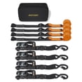 thumbnail image 1 of Ratchet Straps Heavy Duty Tie Downs,(4) 1.5"x 8' Heavy Duty Ratchet Strap with Integrated Soft Tie Hook, UTV Tie Down Straps, Motorcycle Tie Down Straps, Padded Handles & Coated Chromoly Hooks, Orange, 1 of 6