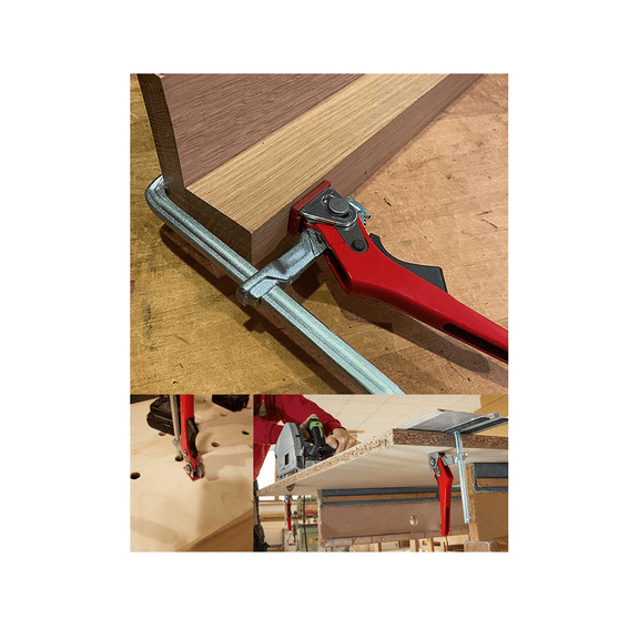 Ratchet Table Clamp Quick Release Bar Clamp Steel Clamping F Track Clip for Hole Table and Guide Rail System
