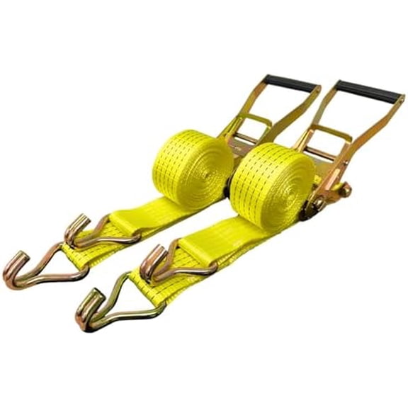 Ratchet Tie Down Straps, 2 in x 15 ft, 5,000 lb Breaking Strength, J-Hook, 2-Pack$$Tools & Hardware Other