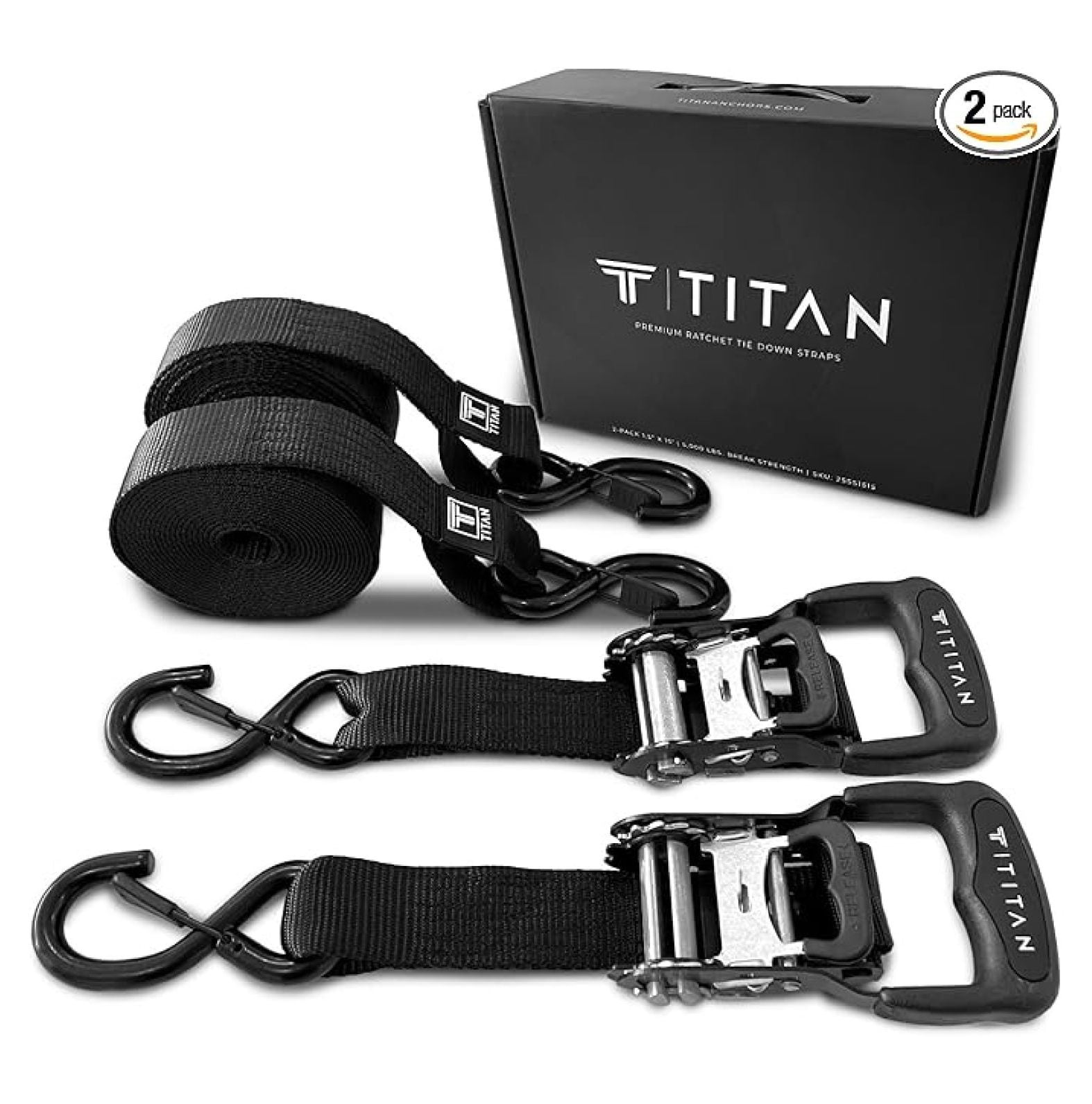 Ratchet Tie Down Straps 1.5x15ft 2Pack 5000 Lbs Break Strength — free download
