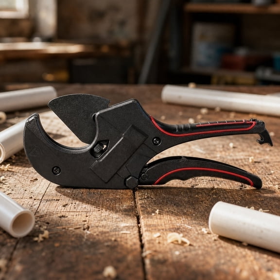 Ratchet-Type PVC Pipe Cutter, Heavy Duty Plastic Tubing Shears With Replaceable Hardened Steel Blade And Anti-Slip Handle, Versatile Plumbing Tool For PEX PVC And HDPE Hoses Up To 42mm