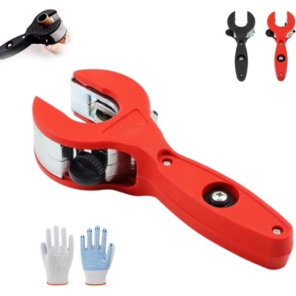 Ratchet-Type Quick Cut Pipe Cutter, 2026 New 2 in 1 Pvc Ratcheting Tubing Cutter, One-Hand Fast Pipe Cutting Tool, For Cutting 5/16-1-1/8 Inch Stainless Steel Copper Aluminium(Red-1pc)