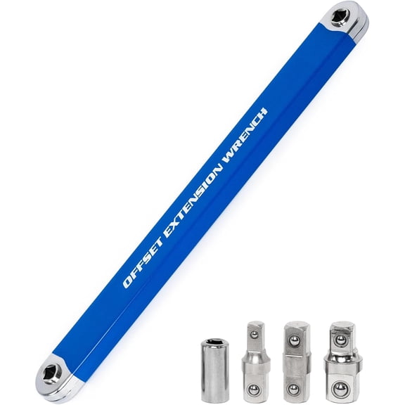 Ratchet Wrench Extender,Tight Reach Extension Wrench Set with 1/2",1/4" and 3/8" Square Drive Adapters,Universal Offset Extension Wrench for Hard to Reach Areas,Impact Wrench Extension Bar