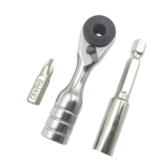 Ratchet Wrench Set 1 / 4 ", Compact Hand Tool for Confined Areas, Tail, Lightweight Metal
