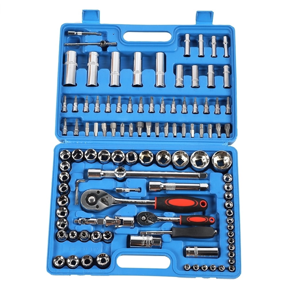 Ratchet Wrench Set, Plastic Box High Strength Easy Change Blade Ratchet Wrench Tool Kit 1/2in Handle  For Home Maintenance