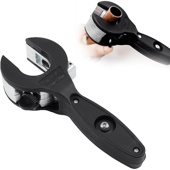 Ratchet-type pipe cutter, pipe diameter 0.236-1.14 inches, 2-in-1 compact pipe cutter, suitable for confined spaces, ratchet-type PVC pipe cutter, for cutting PVC, PPR and plastic hoses, ratchet-type