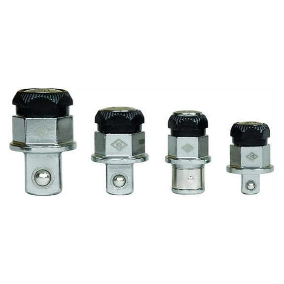 Ratcheting Adaptor Set 4-Piece - 1/4", 3/8", 1/2" Drive - Wrench to Ratchet Converter - Hex Bit Adaptor - Snap-on Industrial JH