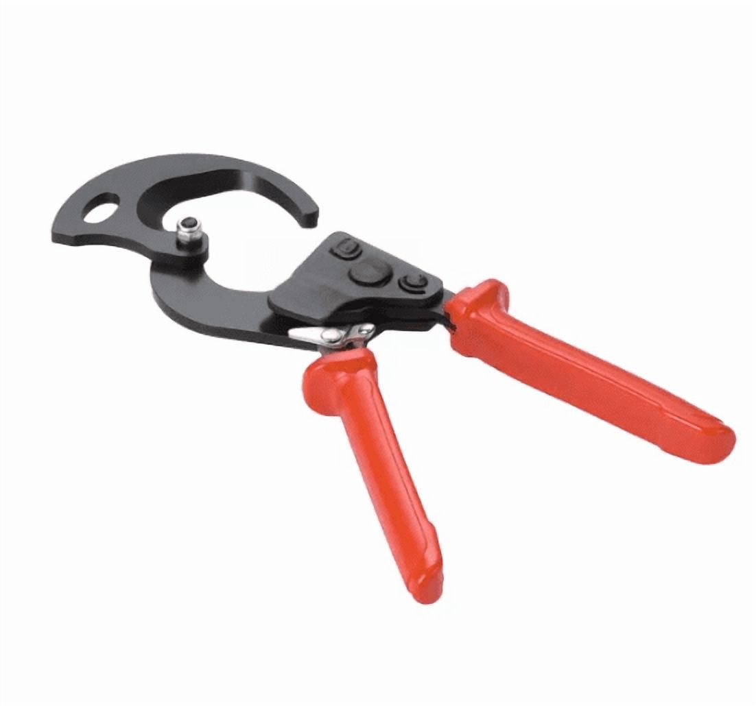Ratcheting Cable Cutter Spring Steel Blades PVC-Coated 1000V Insulated Handles Quick-Release Button Heavy Duty Wire Cutter for Copper & Aluminum Cables Up