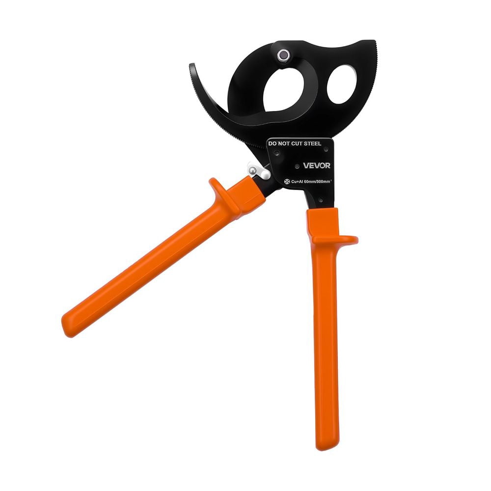 Ratcheting Cable Cutter, Spring Steel Blades with PVC-Coated Handles, Quick-Release Button, Heavy Duty Ratchet Cable Wire Cutter for Cutting Copper & Aluminum Cables Up to 1000 MCM / 500 mm²