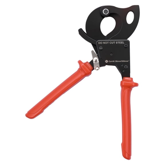 Ratcheting Cable Cutter, Spring Steel Blades with PVC-Coated Handles, Quick-Release Button, Heavy Duty Ratchet Cable Wire Cutter for Cutting Copper & Aluminum Cables Up to 600 MCM / 300 mm