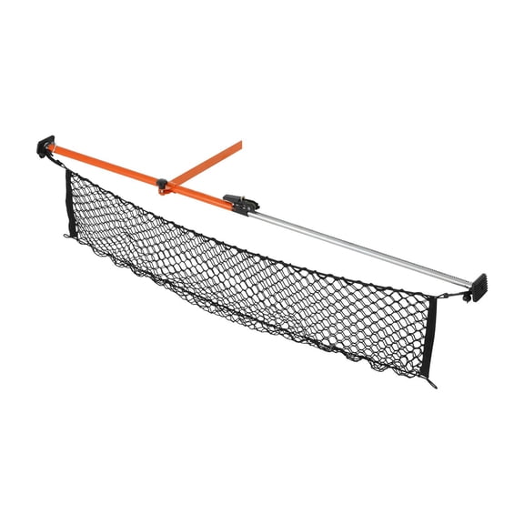 Ratcheting Cargo Bar, 40-73" Adjustable, Heavy Steel, Storage Net & Divider, Telescoping for SUV Sedan