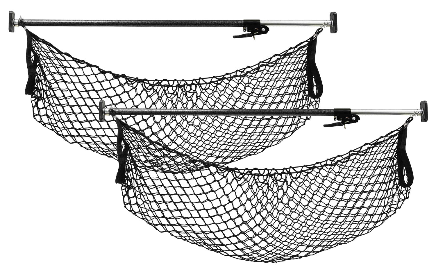 Ratcheting Cargo Bar Adjustable 40 - 70 w/ Storage Net for Use in Pickup  Truck Bed, SUV, and Small Trailers (2 Pack) 