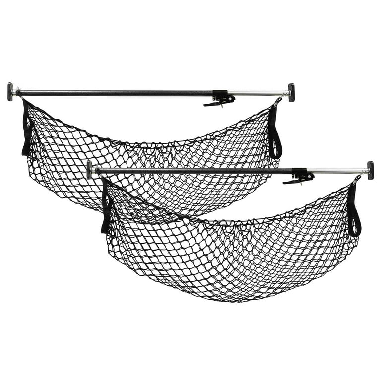 Ratcheting Cargo Bar Adjustable 40 - 70 w/ Storage Net for Use in Pickup  Truck Bed, SUV, and Small Trailers (2 Pack) 