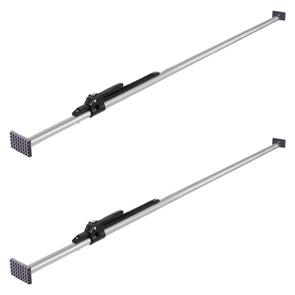 2PCS Ratcheting Cargo Bar Adjustable 89-104 Inch Heavy Duty Carbon Steel Truck Bed Load Lock Stabilizer with Non Slip Foot Pads for Box Trucks Trailers Semi Trailers Cargo Transport
