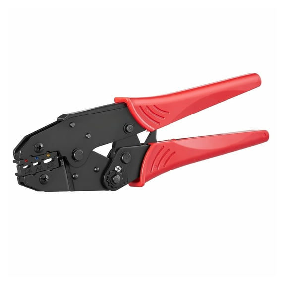 Ratcheting Crimping Tool Set AWG 22-10, Wire Stripper & 210 Heat Shrink Tubes - Labor Saving Electrical Crimp Pliers for Insulated Terminals & Ferrules