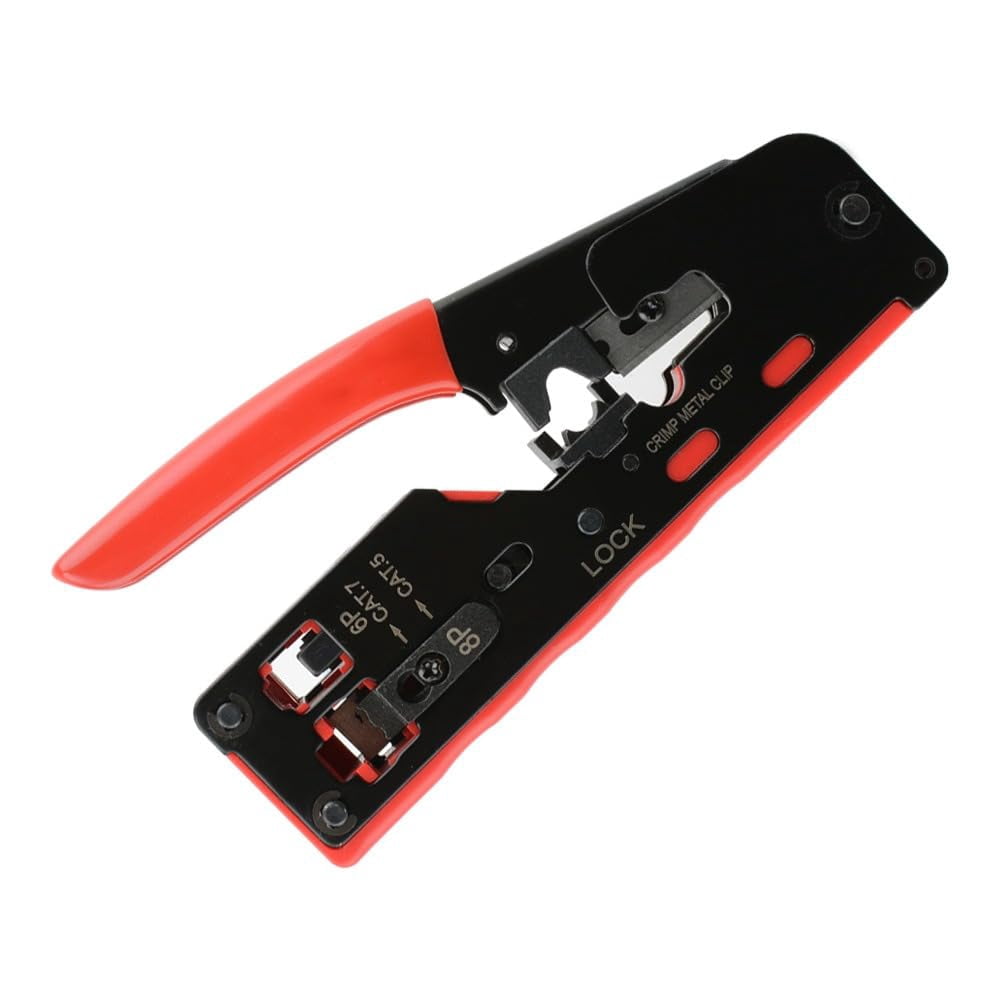 Ratcheting Modular Data Cable Crimper Wire Cutter Practical Eliminates Accidental Contact Wire Stripper For Cat5 Cat6 Cat7 8P 8C