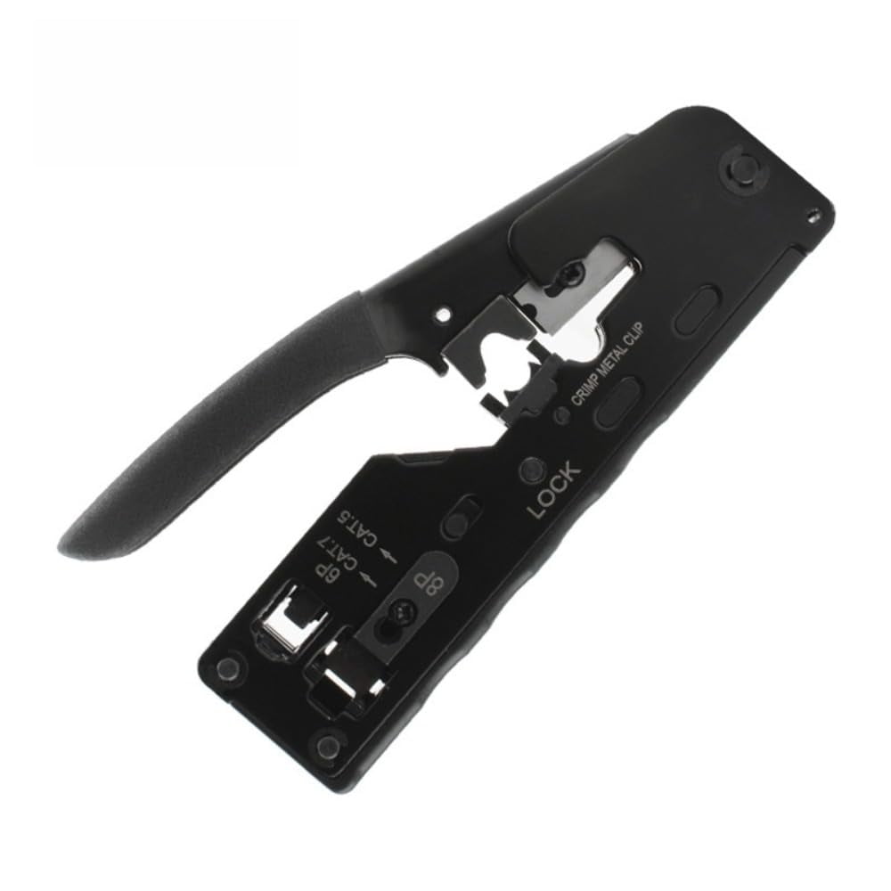 Ratcheting Modular Data Cable Crimper Wire Cutter Practical Eliminates Accidental Contact Wire Stripper For Cat5 Cat6 Cat7 8P 8C