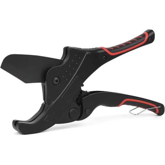 Ratcheting PVC Pipe Cutter, Heavy Duty Pipe Cutter Tool, Cuts up to 1-1/2 Inch (40mm) PVC PEX PPR PE Plastic Pipes, Pipe cutter, PVC Cutter, HVAC Tools,Suitable for Home and Plumbing Repairs