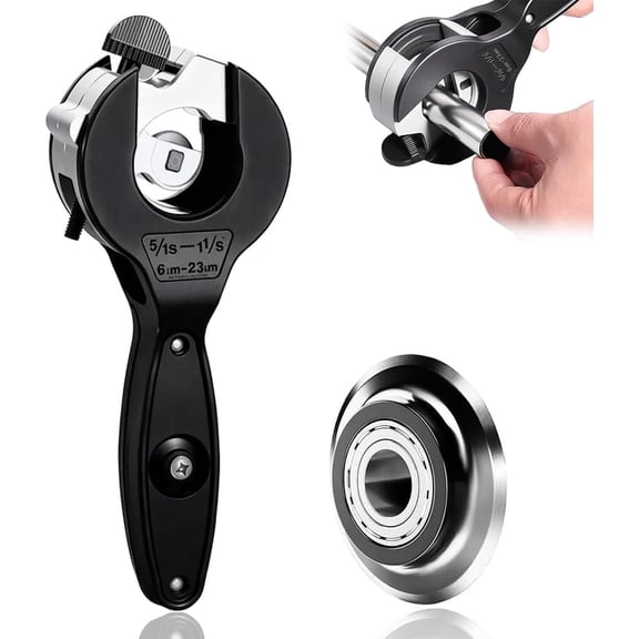 Stainless steel and aluminum ratchet cutting tool - suitable for 5/16 "to 1-1/8" pipes (0.23 "-0.9"/6-23mm) with one hand quick cutting tool, suitable for home work (black)TT