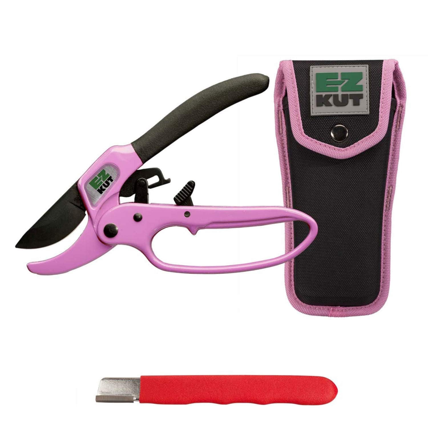 Ratcheting Pruner Kit with Carbide Blade and Nylon Sheath, Heavy Duty ...