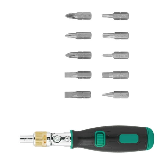 Ratcheting Screwdriver Set, 10-in-1 1/4" Hex-Shaft Magnetic-Screwdriver Quick-Load Screwdriver Bits/Sockets and Adapter Multi-bit Screw Driver Repair Tools