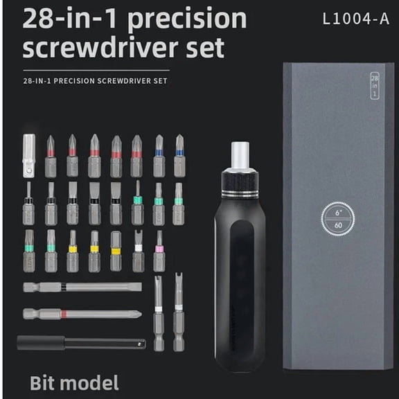Ratcheting Screwdriver Set 28 in 1 Mini Magnetic Screwdriver Set with Case for Furniture/Car/Computer/Electronics
