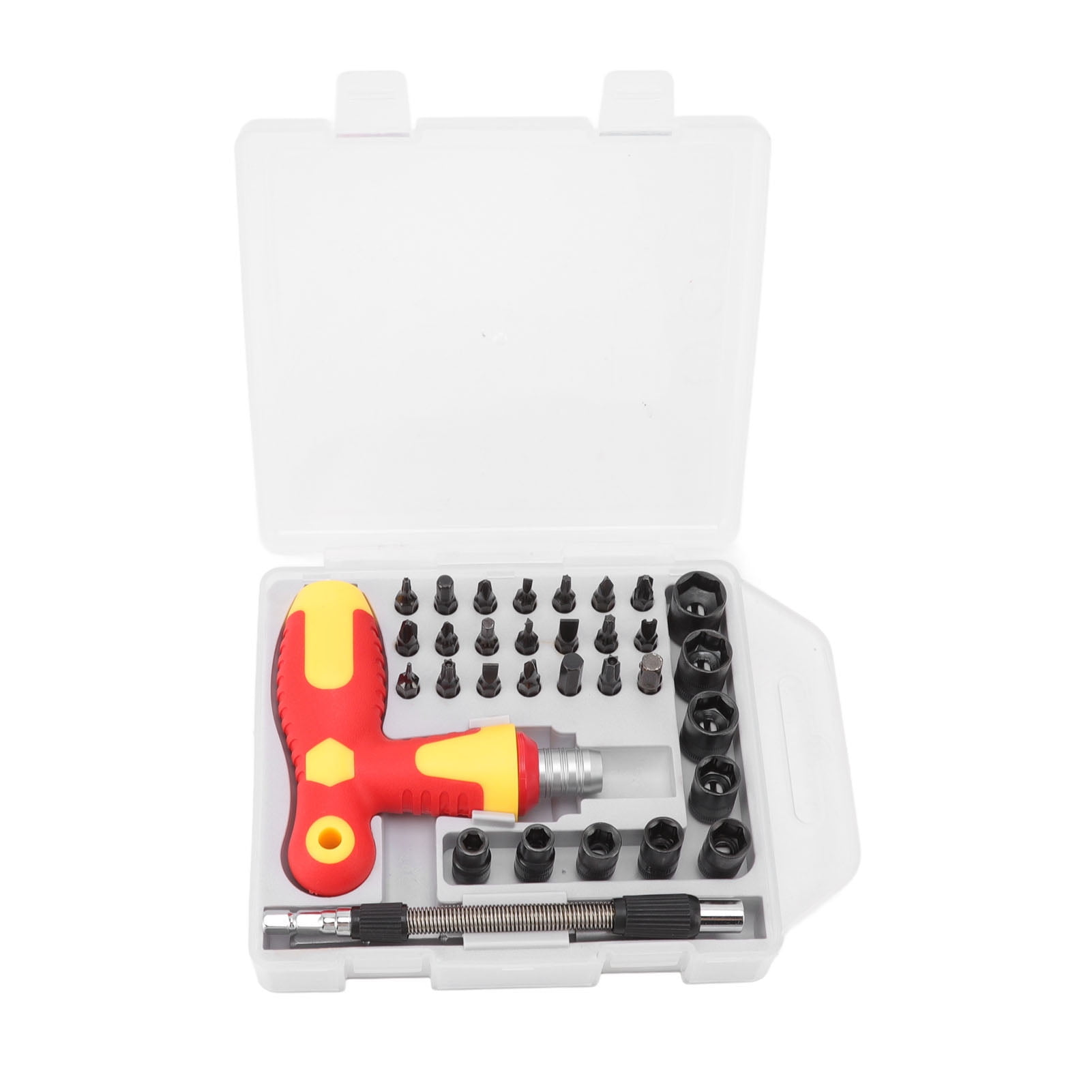 Ratcheting Screwdriver Set with Extension Rod Cr V Steel T Handle