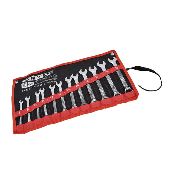 Ratcheting Spanner Kit, Combination Metric 8-19mm 12Pcs Ratchet Wrench Set For Home For Car For Repair Movable Head,Fixed Head